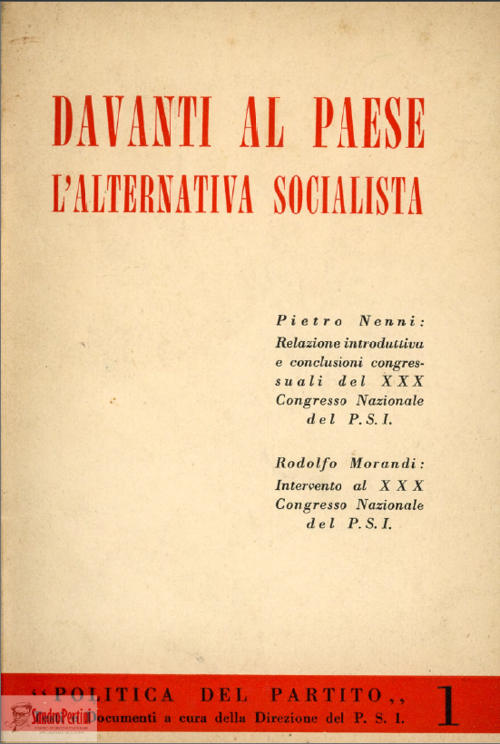 copertina Davanti al paese lalternativa socialista